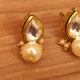 Pear Shaped Kundan Meenakari Pearl Earrings