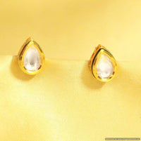 Pear Shaped Kundan Meenakari Studs 1