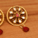 Ruby Colour Kundan Meenakari & Pearl Big Studs