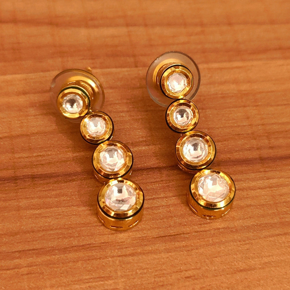Round Kundan Polki Meenakari Danglers