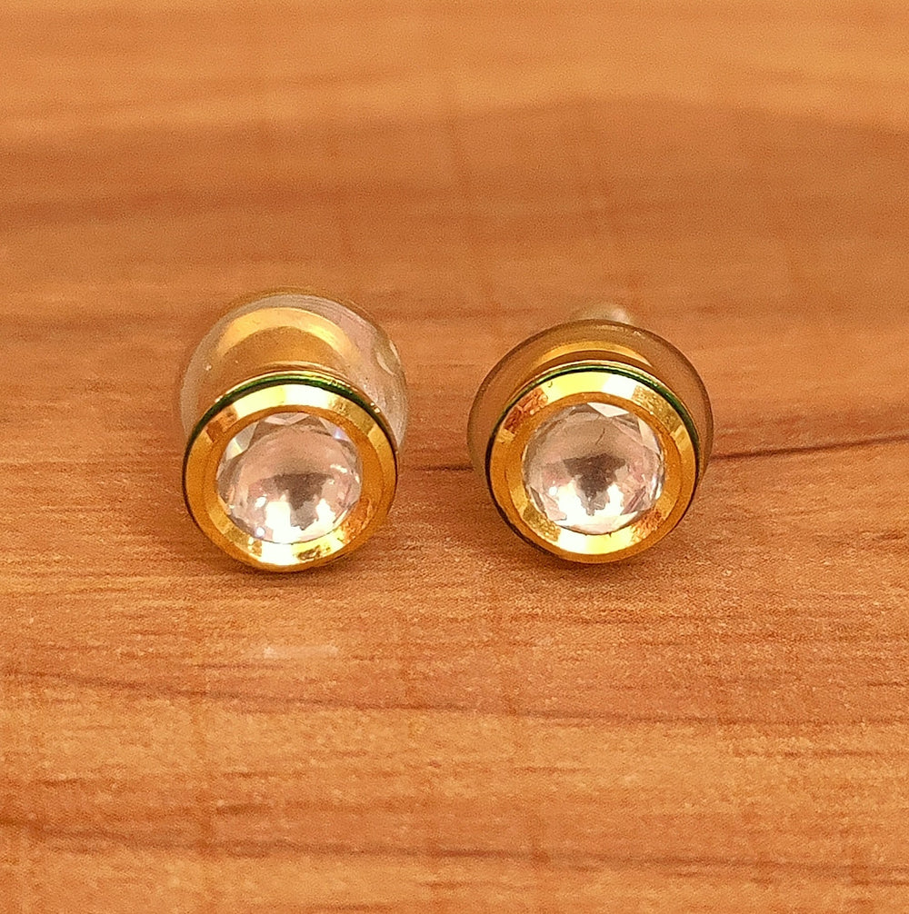 Round Shaped Kundan Polki Studs