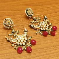 Ruby Quartz Kundan Look Chandbali Earrings 2