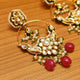 Ruby Quartz Kundan Look Chandbali Earrings