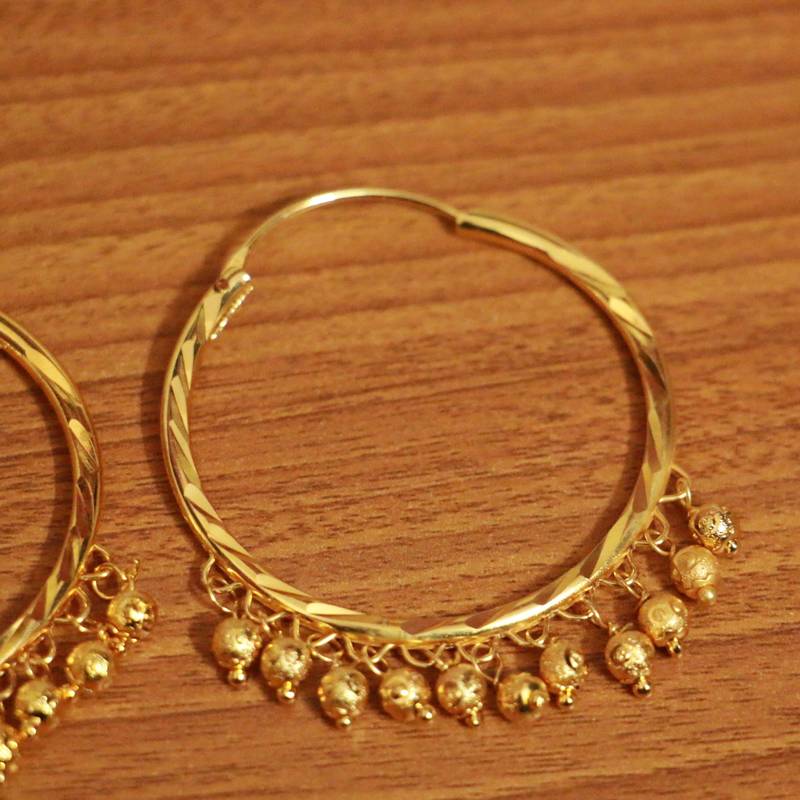 Gold Plated Dangling Hoops By Jewelatoz