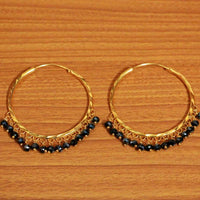 Black Crystal Gold Look Big Hoops 4