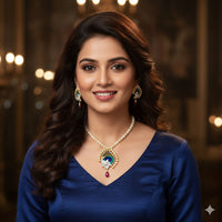 MorNeel Peacock Pearl Pendant Set 3