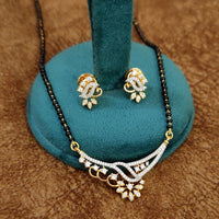Elegant Diamond Pattern gold plated Mangalsutra Set 3