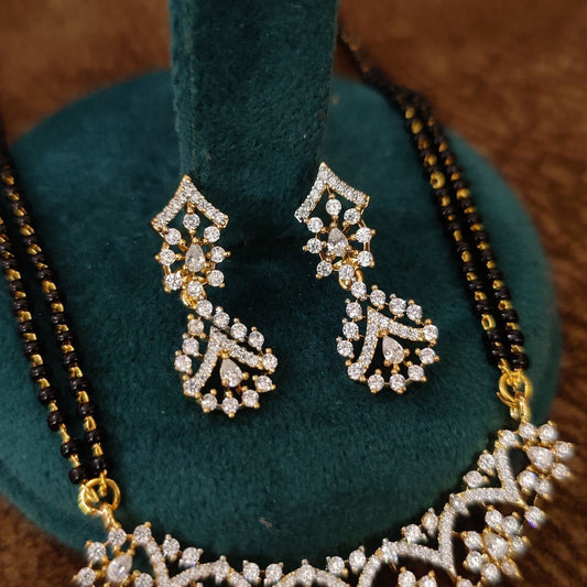Elegant Gold Plated Black Bead Mangalsutra for Women