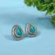 Elegant Teardrop Turquoise 92.5 Sterling Silver Stud Earrings for Women