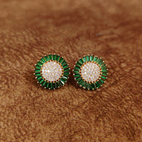 Emerald Classic Green Statement Studs Earring 3