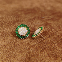 Emerald Classic Green Statement Studs Earring 1