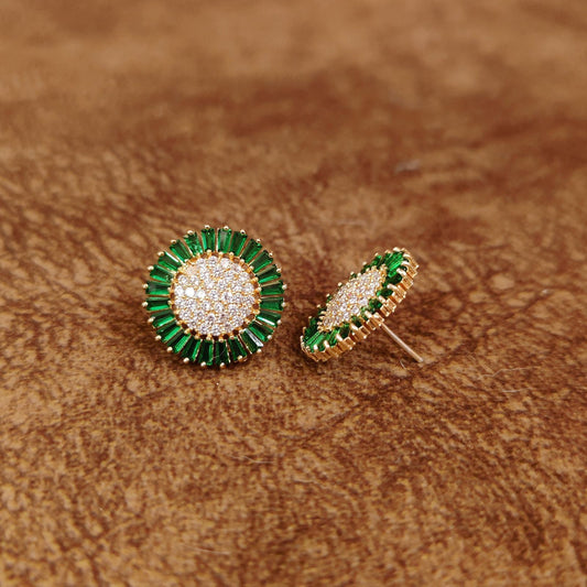 Emerald Classic Green Statement Studs Earring