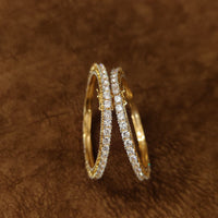 Eternal Spark CZ Openable Diamond Look Gold Bangle 8