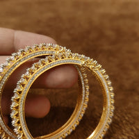 Eternal Spark CZ Openable Diamond Look Gold Bangle 6