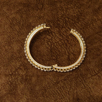 Eternal Spark CZ Openable Diamond Look Gold Bangle 3