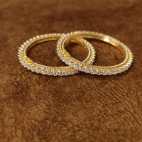 Eternal Spark CZ Openable Diamond Look Gold Bangle 5