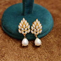 Ethereal Pearl Halo – Gold-Plated Pearl Earrings 4