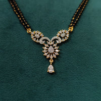 Floral Drop CZ Diamond Look Mangalsutra with Earrings 4