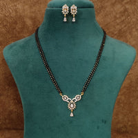 Floral Drop CZ Diamond Look Mangalsutra with Earrings 2