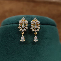 Floral Drop CZ Diamond Look Mangalsutra with Earrings 3