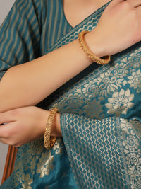 Anti-tarnish Antique Handcarved Gold Look Alike Ruby Bangles 1