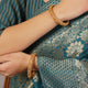 Anti-tarnish Antique Handcarved Gold Look Alike Ruby Bangles