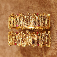 GOLD LOOK ALIKE TRADITIONAL RAM SITA OPENABLE BANGLES 3