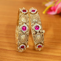 GOLD PLATED CZ RAJWADI POLISH OPENABLE BANGLES 3