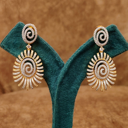 GOLD PLATED DIAMOND LOOK ALIKE ADORABLE DANGLERS