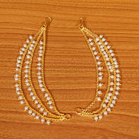GOLD PLATED ETHNIC PEARL BAHUBALI EAR CHAIN 4