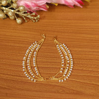 GOLD PLATED ETHNIC PEARL BAHUBALI EAR CHAIN 2