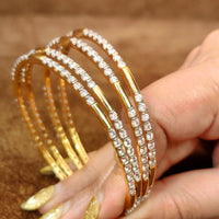 GOLD PLATED MICROSETTING SOLID SET OF 4 BANGLES 3
