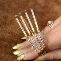 GOLD PLATED MICROSETTING SOLID SET OF 4 BANGLES 2