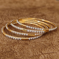 GOLD PLATED MICROSETTING SOLID SET OF 4 BANGLES 1
