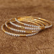 GOLD PLATED MICROSETTING SOLID SET OF 4 BANGLES