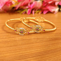 GOLD PLATED SLEEK MULTICOLOUR CZ BANGLES 3