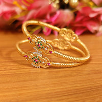 GOLD PLATED SLEEK MULTICOLOUR CZ BANGLES 2