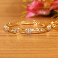 Gold Plated Diamond Look Light Weight Bangles 2
