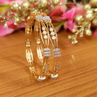 Gold Plated Diamond Look Light Weight Bangles 3