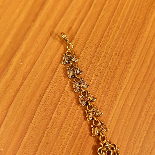 Gold Polki Maangtikka