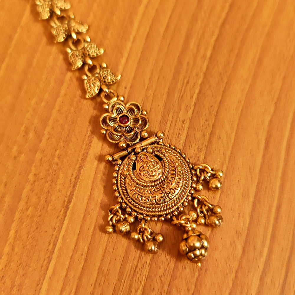 Gold Polki Maangtikka