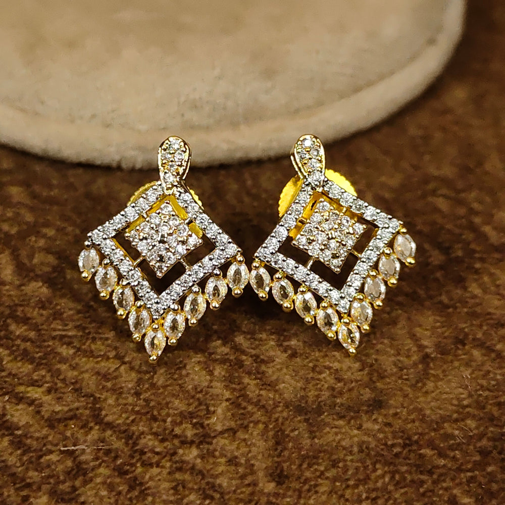 Golden Cascade layered Square Pendant Set