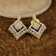 Golden Cascade layered Square Pendant Set