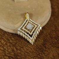 Golden Cascade layered Square Pendant Set 3