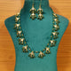 Green Colour Kundan Polki Ethnic Necklace Set