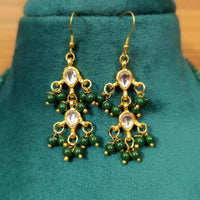 Green Colour Kundan Polki Ethnic Necklace Set 3