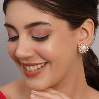 Diamond Look Cubic Zirconia Studded Signity Earrings 1