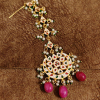 KUNDAN MEENAKARI RANI COLOUR MAANG TIKKA 3
