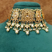 Kundan Polki Meenakari Pearl Choker Necklace Set 2