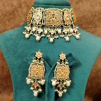 Kundan Polki Meenakari Pearl Choker Necklace Set 6